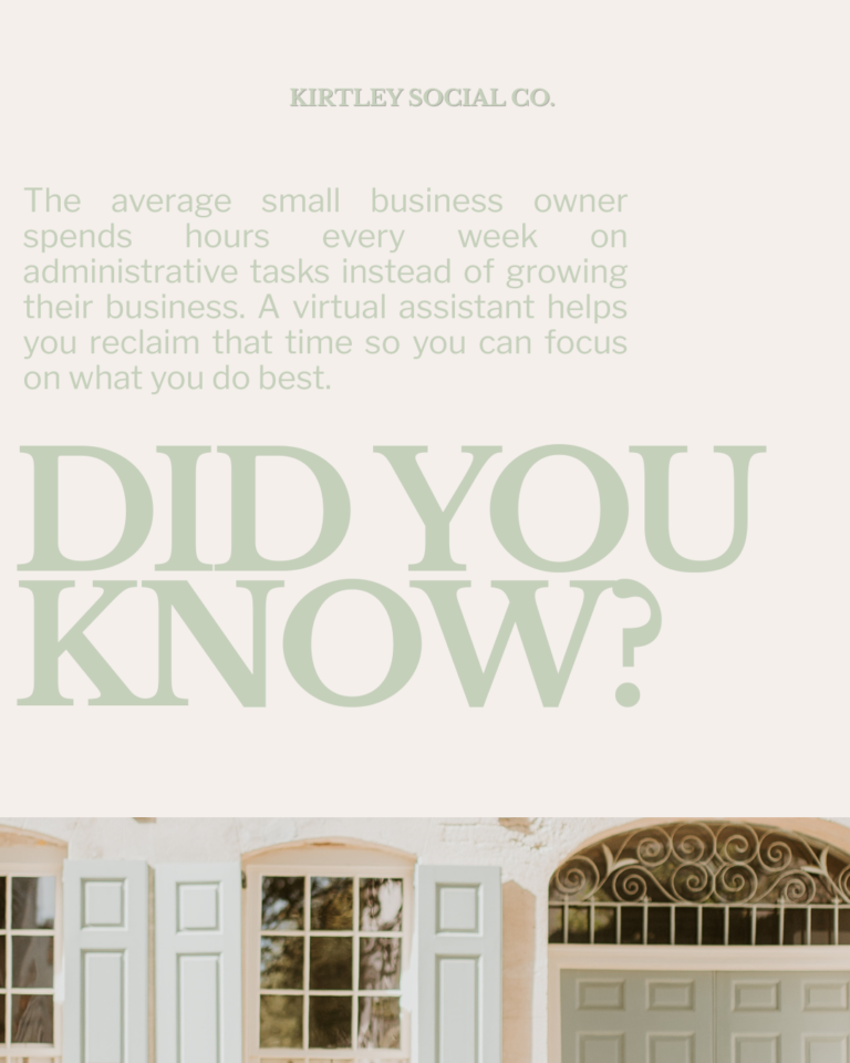 Did You Know blog graphic about how hiring a virtual assistant saves small business owners time by handling administrative and repetitive tasks.