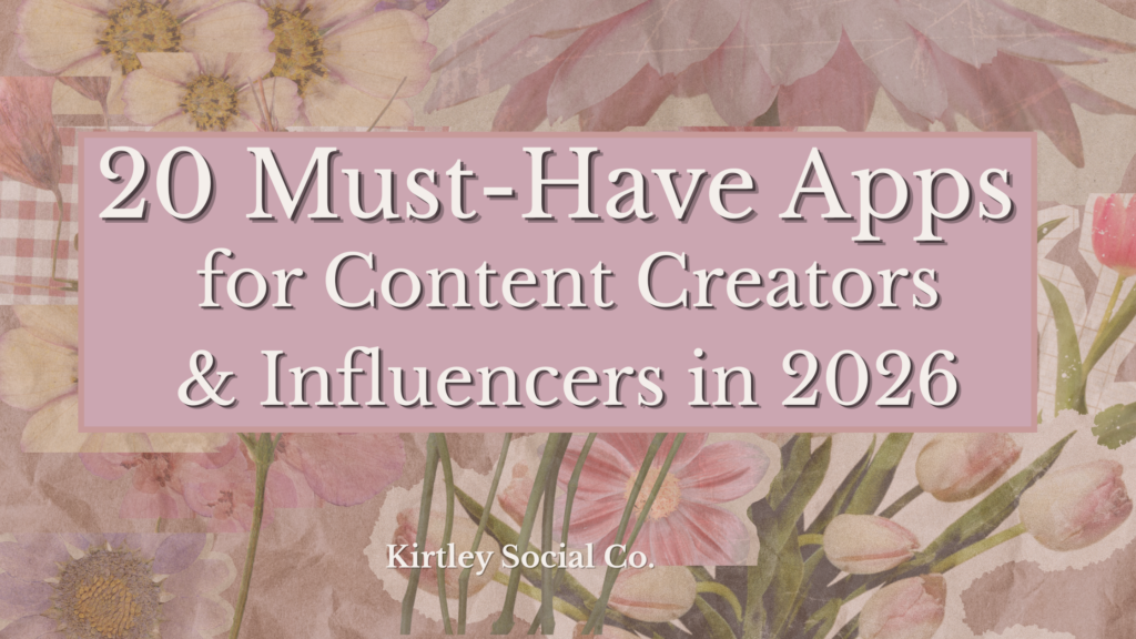 blog cover photo for 20 must-have apps for content creators & influencers in 2026