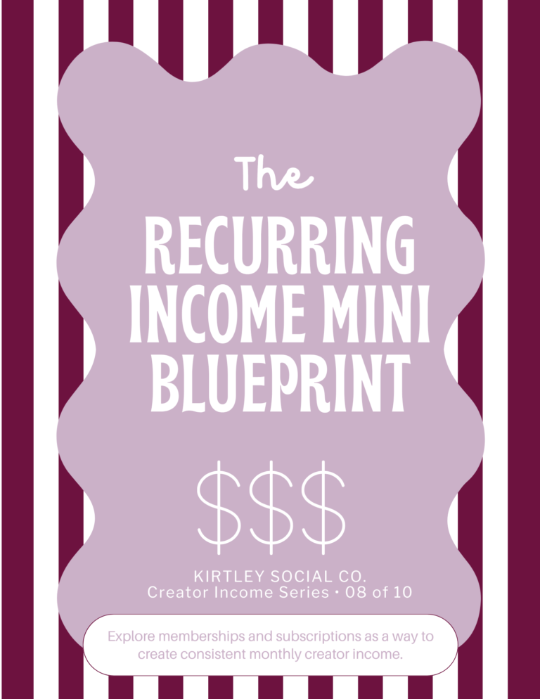 The Recurring Income Mini Blueprint