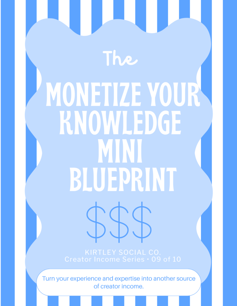 The Monetize Your Knowledge Mini Blueprint